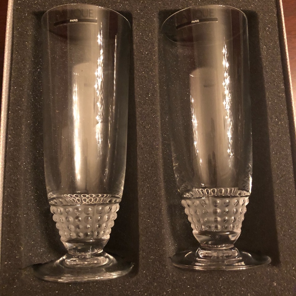 Lalique Perles Champagne Flutes (Pair)